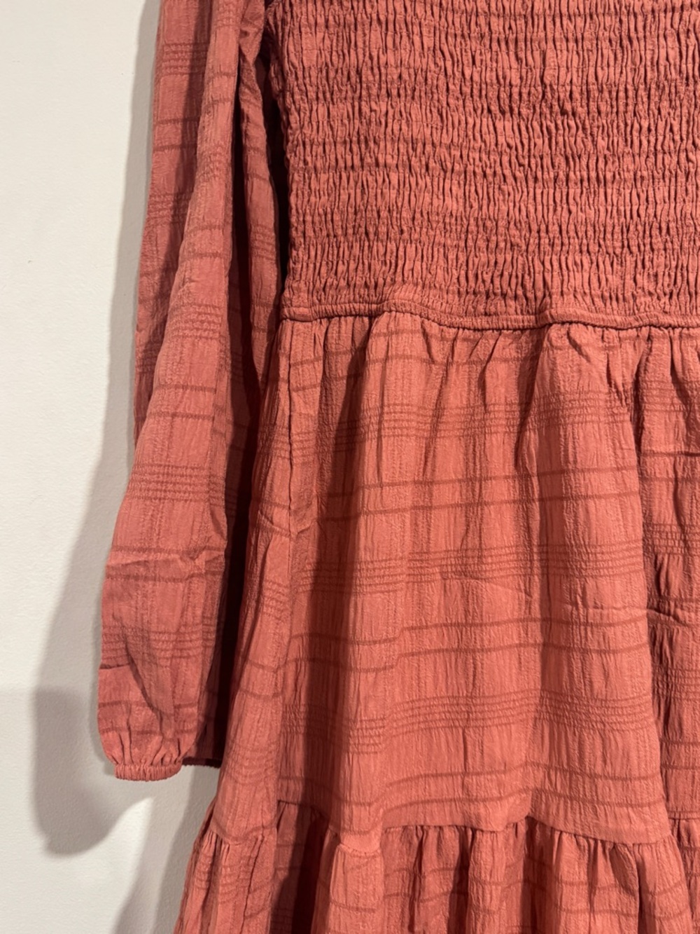 Women’s Boho Maxi Dress Smocked Tiered Puff Sleeve A-Line Fall Party Wedding M - Picture 14 of 16